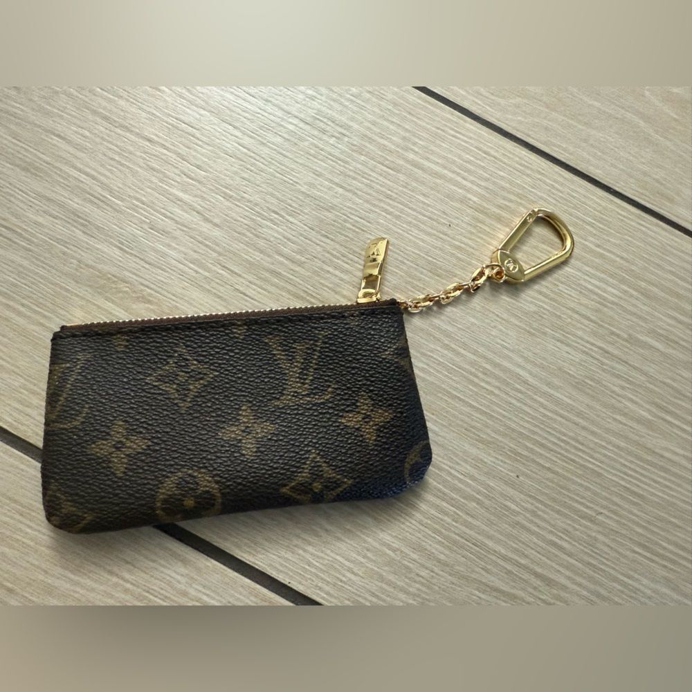 Brand new Louis Vuitton upcycled Brown Monogram change bag /key chain